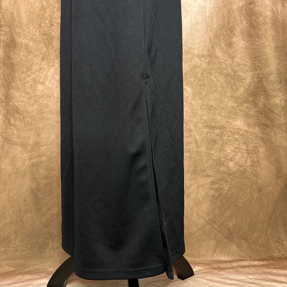 Vintage 90s Black Sleeveless Spaghetti Strap Maxi Shift Dress Square Neck Indie - Picture 5 of 8